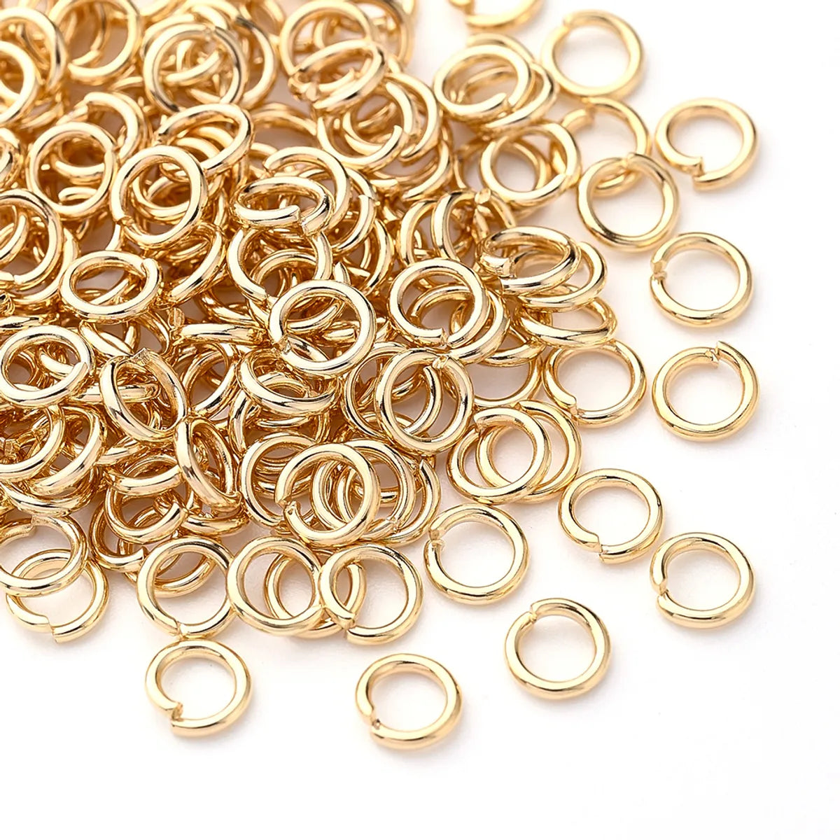 100 PCS/Package 4.5x0.8mm 4x0.8mm 5x0.8mm Hole 2~2.9mm Hole 3~3.9mm Hole 4~4.9mm 304 Stainless Steel 18K Gold Plated Circle Simple Solid Color Polished Open Jump Rings