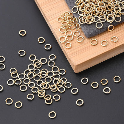 100 PCS/Package 4.5x0.8mm 4x0.8mm 5x0.8mm Hole 2~2.9mm Hole 3~3.9mm Hole 4~4.9mm 304 Stainless Steel 18K Gold Plated Circle Simple Solid Color Polished Open Jump Rings