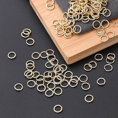 100 PCS/Package 4.5x0.8mm 4x0.8mm 5x0.8mm Hole 2~2.9mm Hole 3~3.9mm Hole 4~4.9mm 304 Stainless Steel 18K Gold Plated Circle Simple Solid Color Polished Open Jump Rings