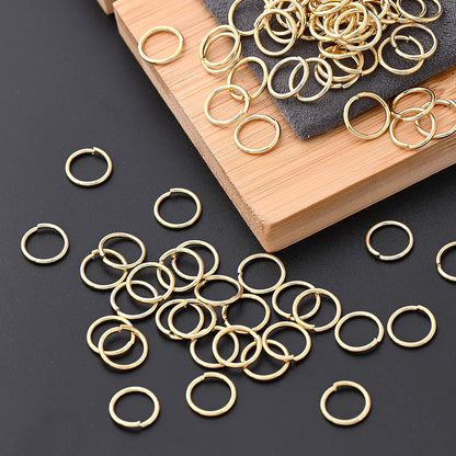 100 PCS/Package 50 PCS/Package 5x1mm 6.5x1mm 6x1mm Hole 3~3.9mm Hole 4~4.9mm Hole 5~5.9mm 304 Stainless Steel 18K Gold Plated Circle Simple Solid Color Polished Open Jump Rings