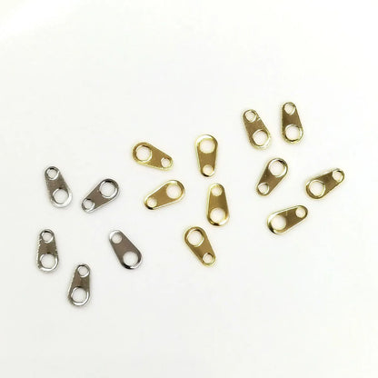 100 PCS/Package 6 * 3mm Copper 14K Gold Plated Solid Color Polished Tail Connecting Sheet