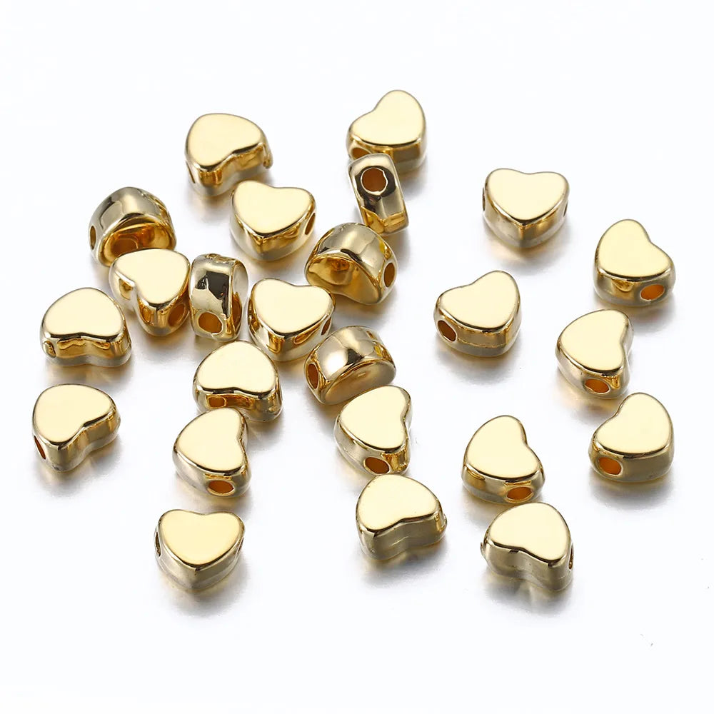 100 PCS/Package 6*7mm Hole 2~2.9mm Plastic Heart Shape Beads