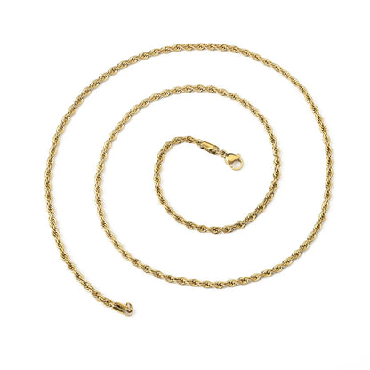 100 PCS/Package 60cm 201 Stainless Steel 18K Gold Plated Chain Chain