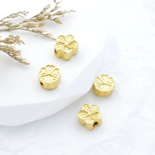 100 PCS/Package Alloy Flower Beads