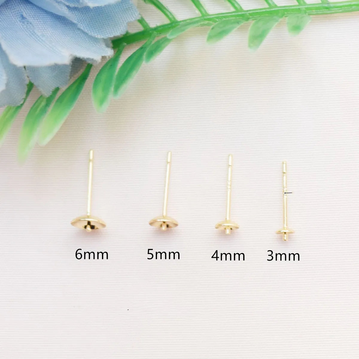 100 PCS/Package Diameter 3mm Diameter 4mm Diameter 5mm Copper 14K Gold Plated Solid Color Earring Findings