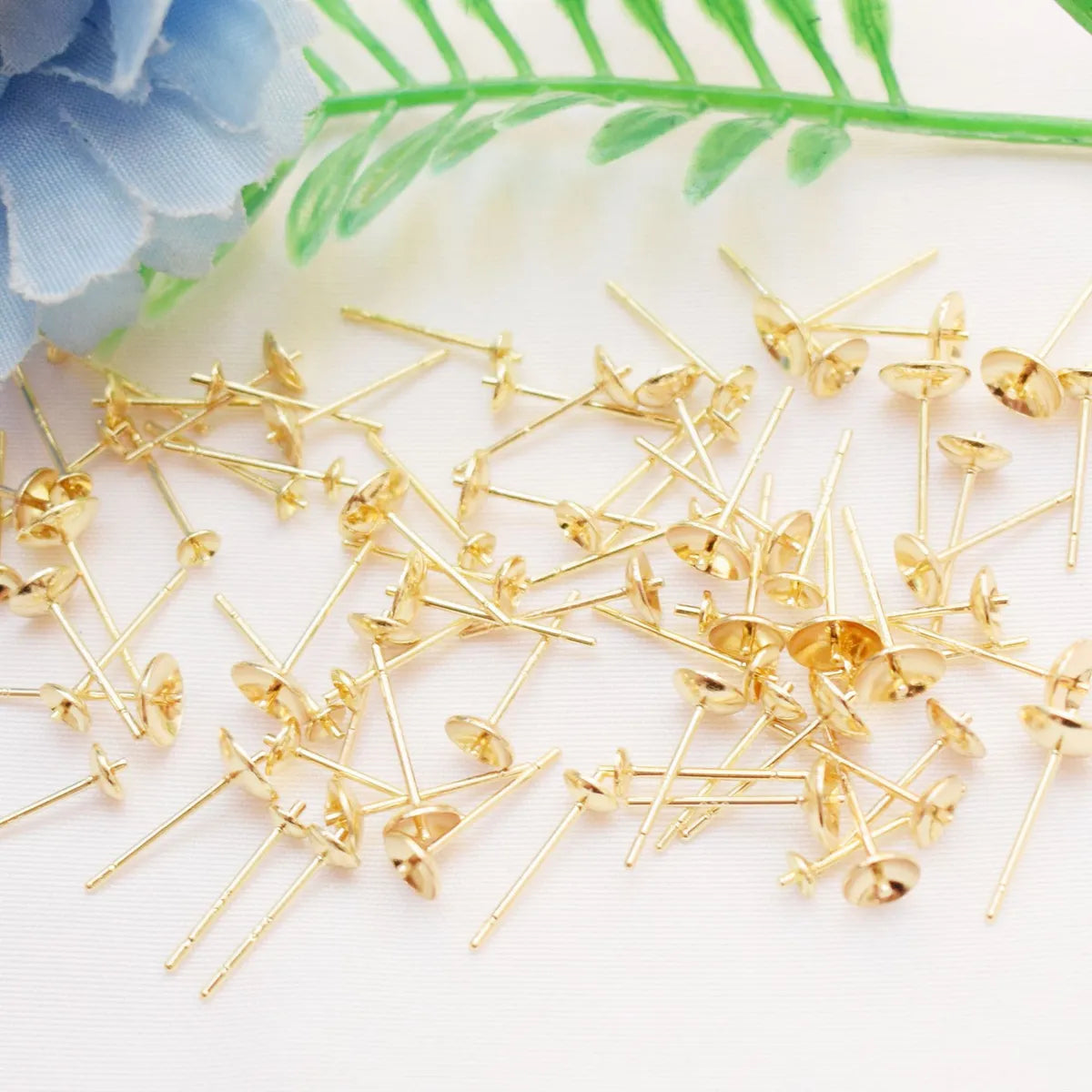 100 PCS/Package Diameter 3mm Diameter 4mm Diameter 5mm Copper 14K Gold Plated Solid Color Earring Findings