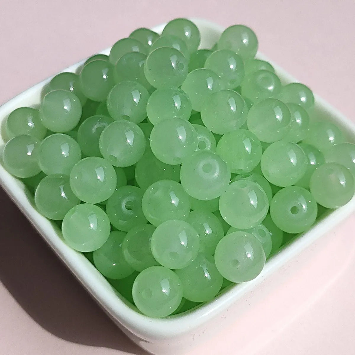 100 PCS/Package Glass Solid Color Beads