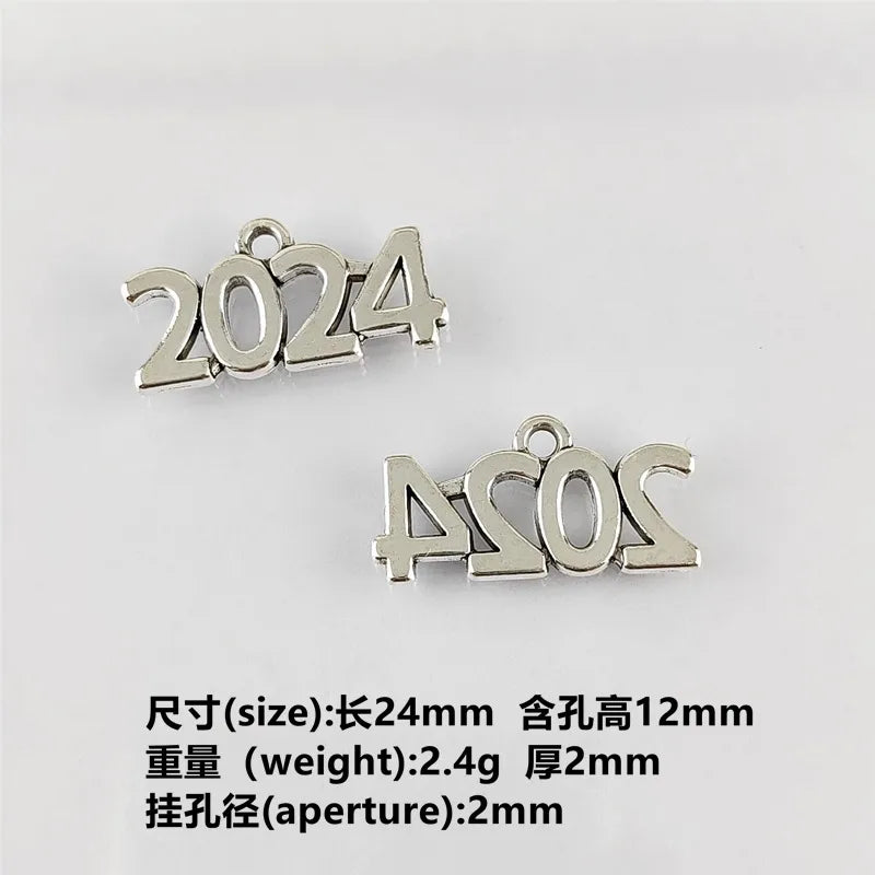 100 Pcs/Package Simple Style Number Alloy Plating Pendant Jewelry Accessories