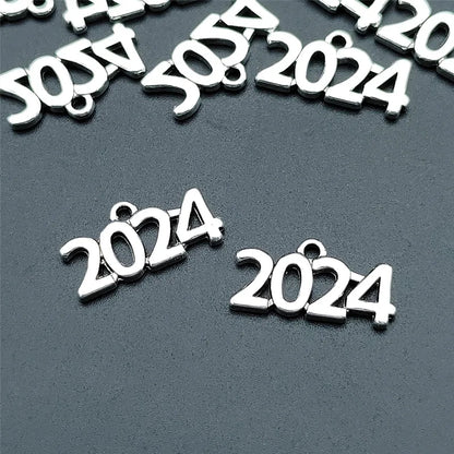 100 Pcs/Package Simple Style Number Alloy Plating Pendant Jewelry Accessories