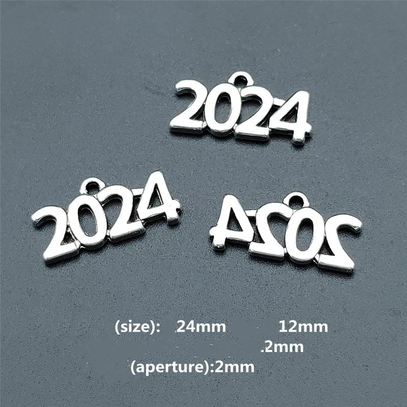 100 Pcs/Package Simple Style Number Alloy Plating Pendant Jewelry Accessories