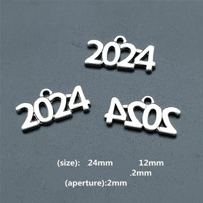 100 Pcs/Package Simple Style Number Alloy Plating Pendant Jewelry Accessories