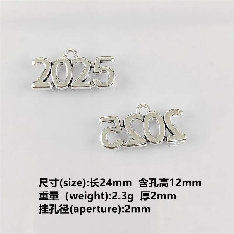 100 Pcs/Package Simple Style Number Alloy Plating Pendant Jewelry Accessories