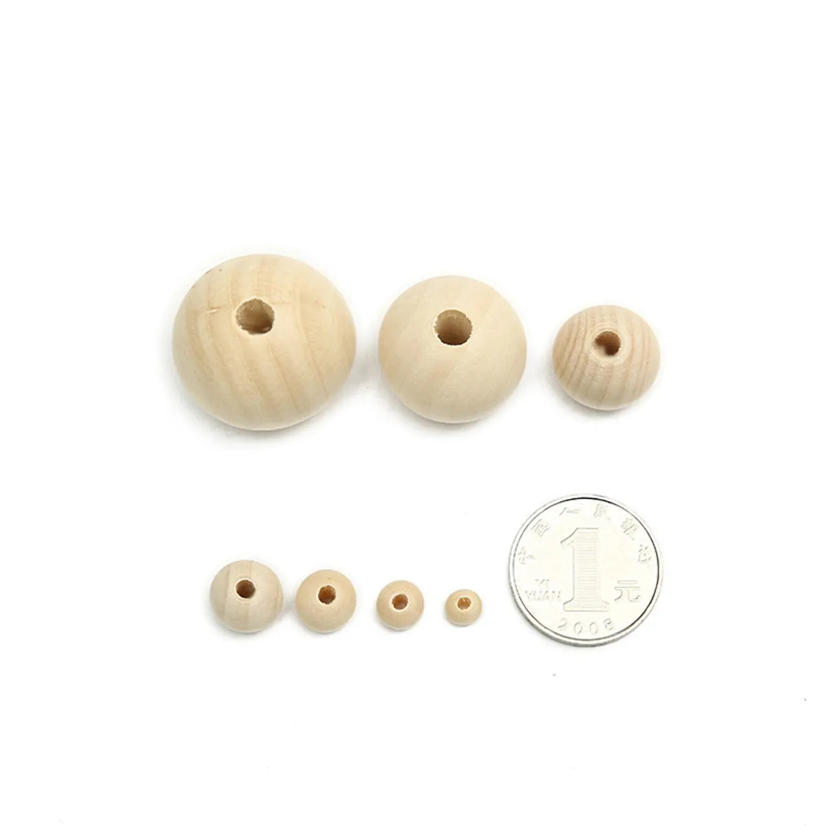 100 PCS/Package Wood Solid Color Beads