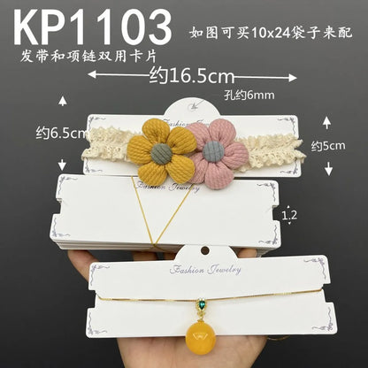 100 Pieces Of Long Necklace Bracelet Simple Cartoon Packaging Cardboard