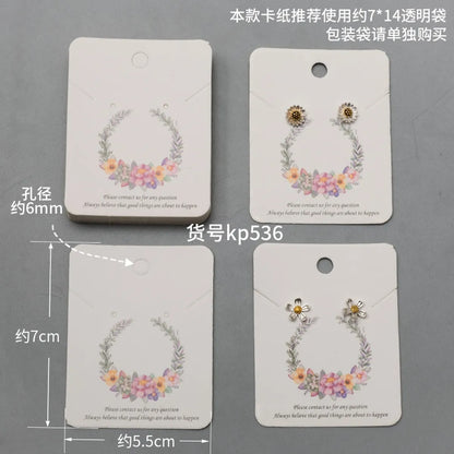 100 Simple Solid Color Earrings Printing Packaging Cards