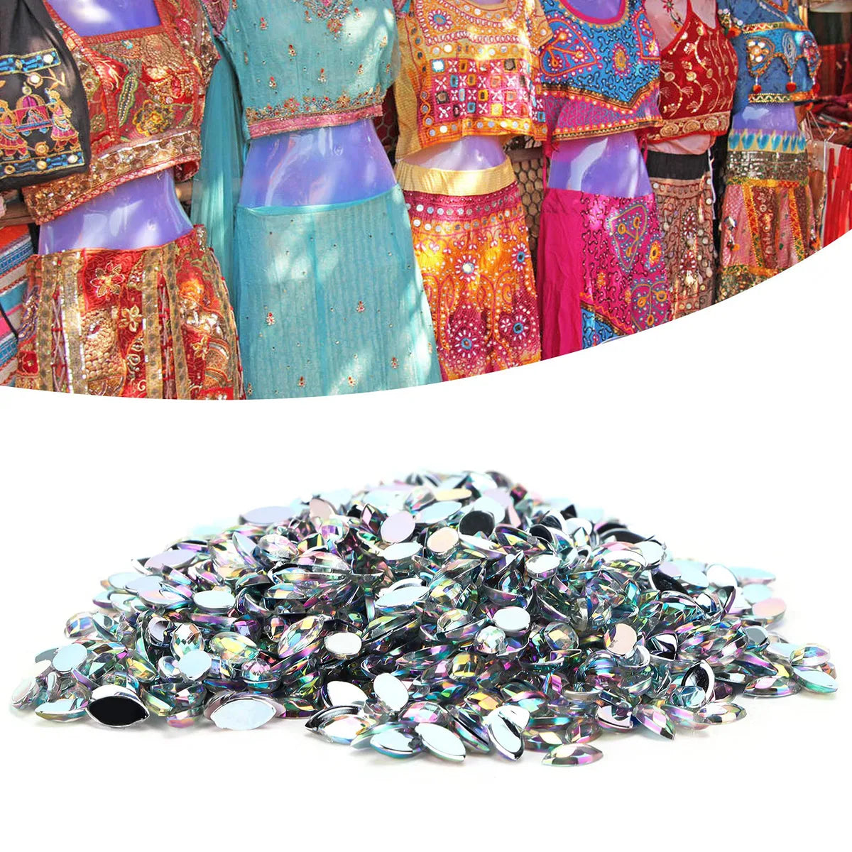 1000 Pieces Per Pack 2000 Pieces Per Pack 500 Pieces Per Pack Arylic Rhinestone Geometric