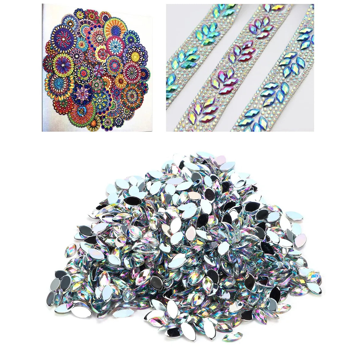 1000 Pieces Per Pack 2000 Pieces Per Pack 500 Pieces Per Pack Arylic Rhinestone Geometric