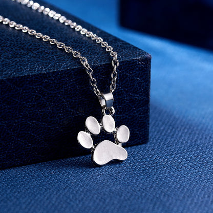 Cute Cat Paw Pendant Necklace Fashion Footprint Alloy Necklace