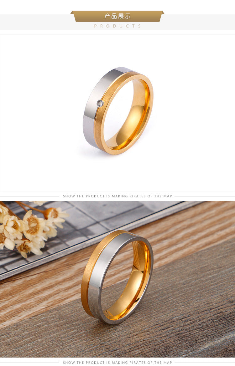 Fashion Simple Stainless Steel New Zircon Ring Jewelry