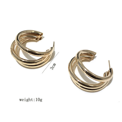 Fashion Geometric Plating Metal No Inlaid Earrings Ear Studs