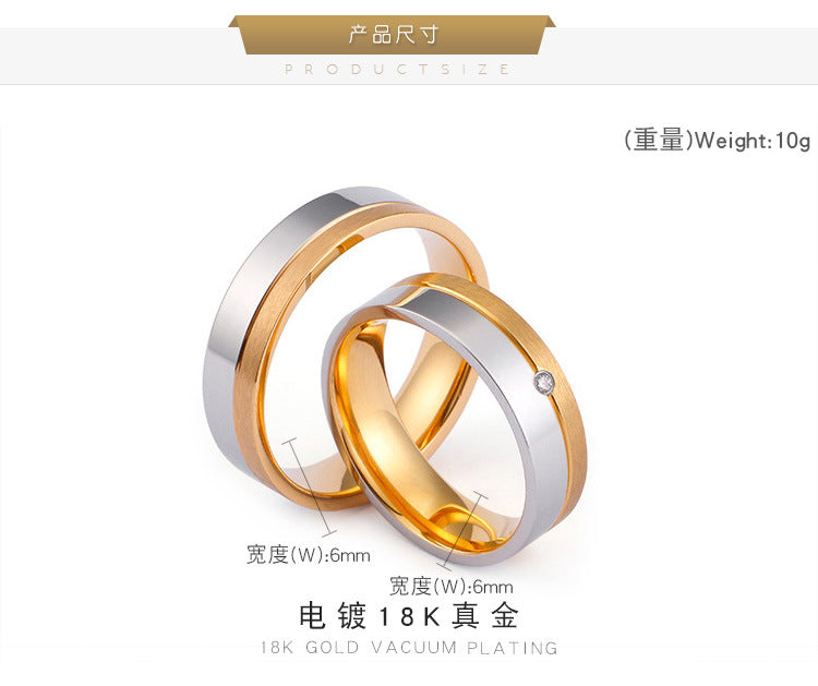 Fashion Simple Stainless Steel New Zircon Ring Jewelry