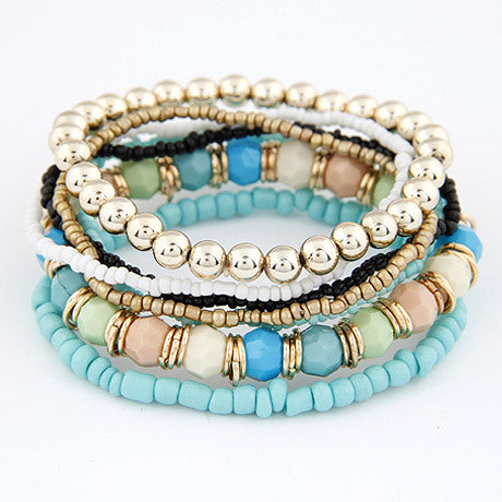 Wholesale Jewelry Ethnic Style Bohemian Geometric Alloy Seed Bead Bracelets