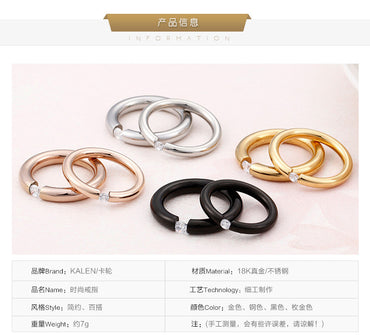 Japanese And Korean Jewelry Simple Jewelry Titanium Steel Couple Small Ring Personality Fashion Zirconium Diamond Ring Factory Custom Processing