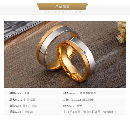 Fashion Simple Stainless Steel New Zircon Ring Jewelry