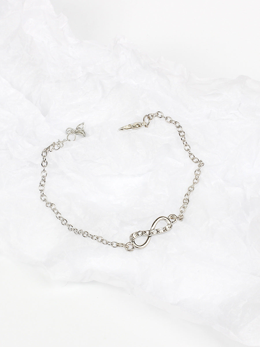 Fashion Hollow Bow Diamond Necklace Bracelet Anklet