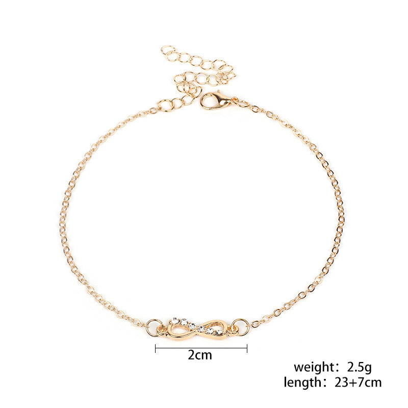 Fashion Hollow Bow Diamond Necklace Bracelet Anklet