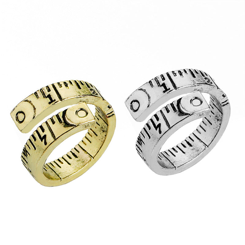 Fashion Retro New Ring Trend Digital Tape Measure Ladies Ring Accessories Wholesale