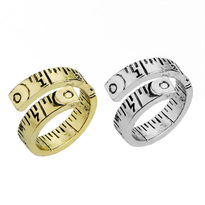 Fashion Retro New Ring Trend Digital Tape Measure Ladies Ring Accessories Wholesale