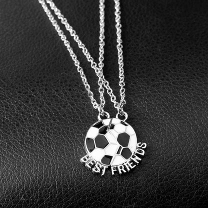 New Fashion Two-half Stitching World Cup Football Necklace Fashion Football Good Friend Pendant Necklace