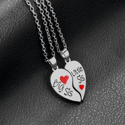 Hot-selling Fashion Good Sisters English Letter Two Petal Love Stitching Necklace Wholesale