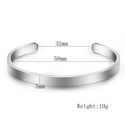 Wholesale Simple Style Solid Color Titanium Steel Plating Gold Plated Bangle