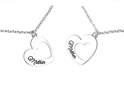 Hot Mother Daughter Hollow Love Pendant Necklace Accessories