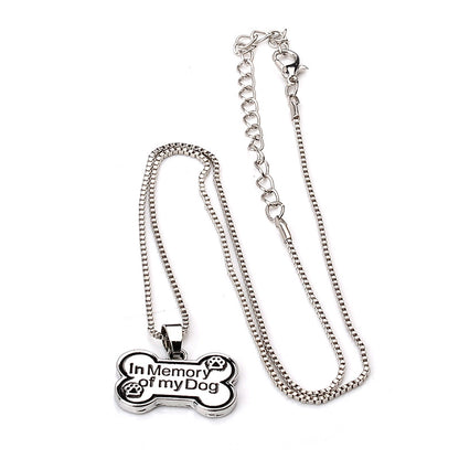 Fashion Simple Necklace Dog Bone Hang Tag Necklace Letter In Memory Of My Dog Dog Tag Necklace Gooddiy Wholesale