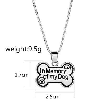 Fashion Simple Necklace Dog Bone Hang Tag Necklace Letter In Memory Of My Dog Dog Tag Necklace Gooddiy Wholesale