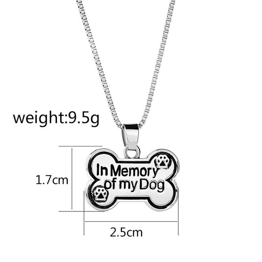 Fashion Simple Necklace Dog Bone Hang Tag Necklace Letter In Memory Of My Dog Dog Tag Necklace Gooddiy Wholesale