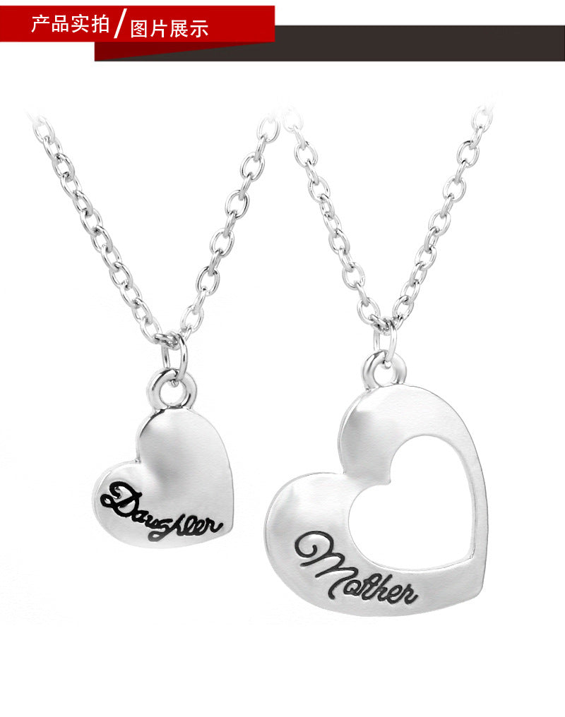 Hot Mother Daughter Hollow Love Pendant Necklace Accessories