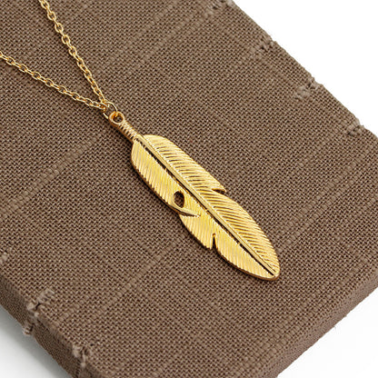 Explosion Of Funds Fashion New Hot Selling Simple Natural Fresh Leaves Feather Pendant Necklace Accessories