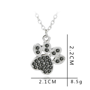 Explosion Necklace Fashion Cute Personality Pet Dog Claw Diamond Pendant Necklace Clavicle Chain Accessories Wholesale Gooddiy