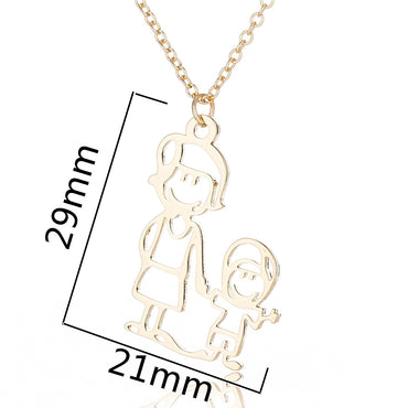 Simple Style Human Stainless Steel Plating Pendant Necklace