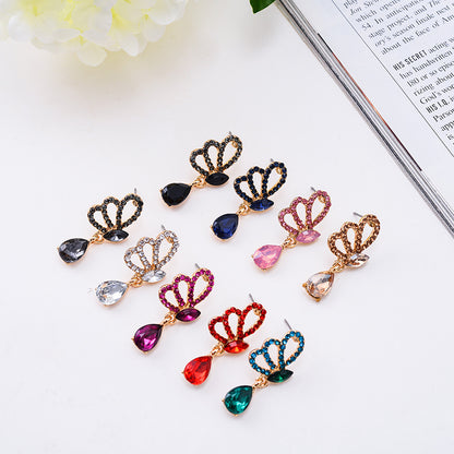 1 Pair Retro Geometric Alloy Plating Rhinestones Women's Drop Earrings