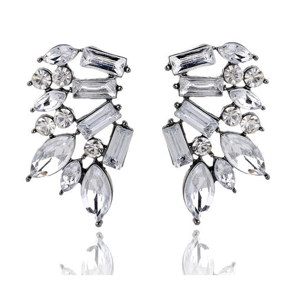 1 Pair Fashion Geometric Alloy Plating Rhinestones Women's Ear Studs