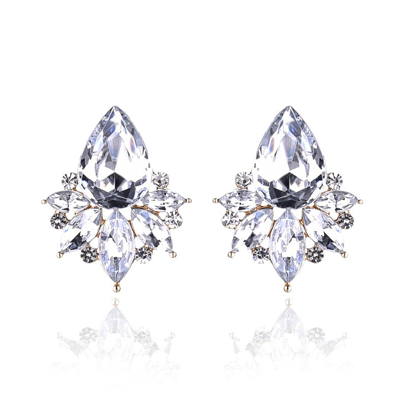 1 Pair Fashion Geometric Alloy Plating Rhinestones Women's Ear Studs