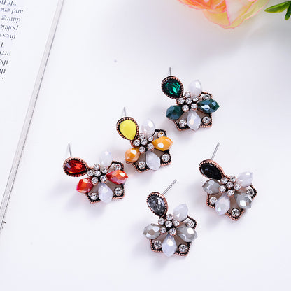 1 Pair Fashion Geometric Alloy Plating Rhinestones Women's Ear Studs