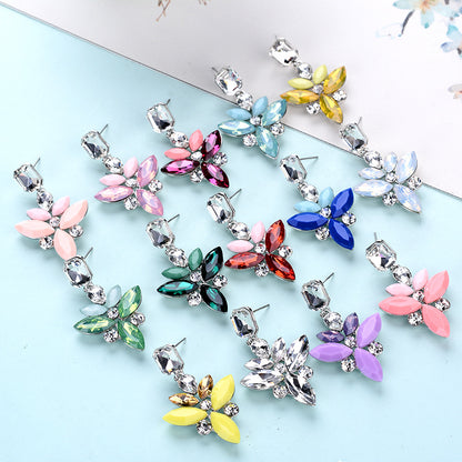 1 Pair Fashion Geometric Alloy Plating Rhinestones Women's Ear Studs