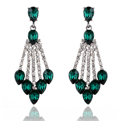 1 Pair Retro Geometric Alloy Plating Rhinestones Women's Drop Earrings