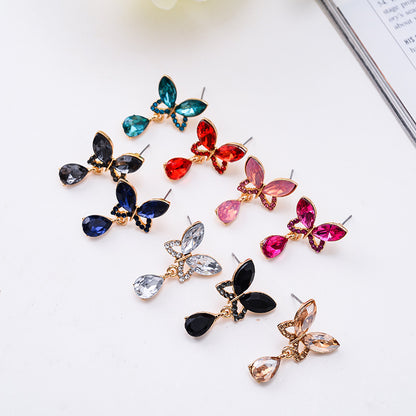 1 Pair Fashion Geometric Alloy Plating Rhinestones Women's Ear Studs